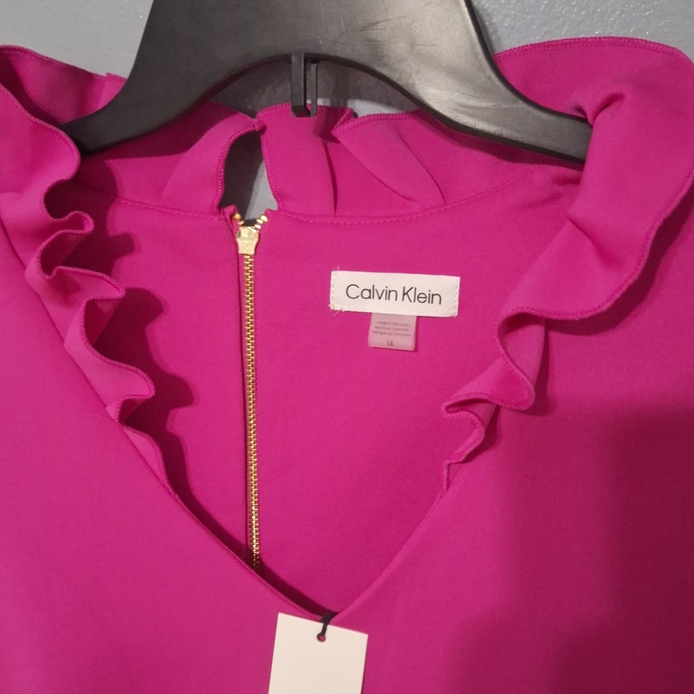 Calvin Klein Fuchsia Ruffle Dress - Picture 2 of 2